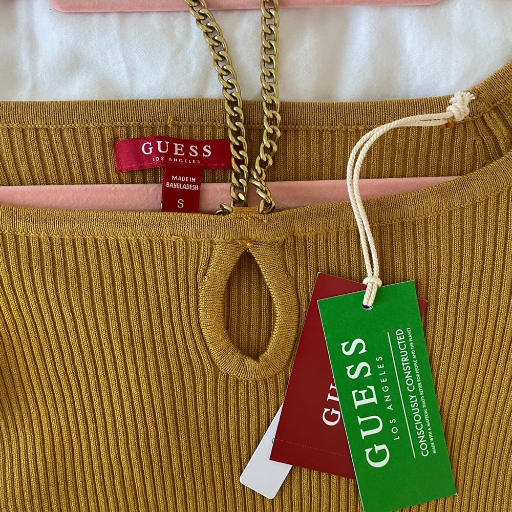 Guess Magaly Halter Chain Sweater yellow size S